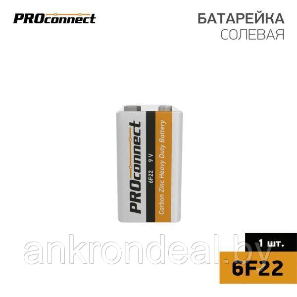 Батарейка солевая 6F22 «Крона» 9В, 1 шт, термопленка PROconnect - фото 1 - id-p225483707