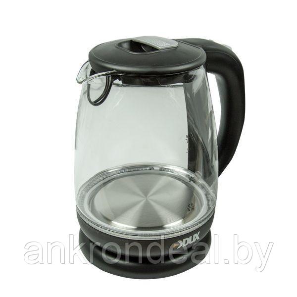 Чайник электрический стекло/пластик 1,7 литра, 2200 Вт/220В (DX-1258B) DUX - фото 1 - id-p225484252