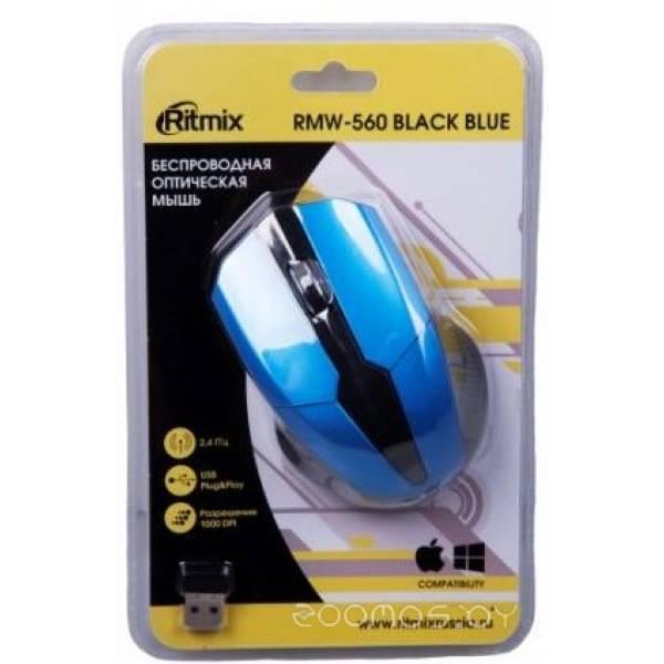 Мышь Ritmix RMW-560 (Black-Blue) - фото 4 - id-p225486097