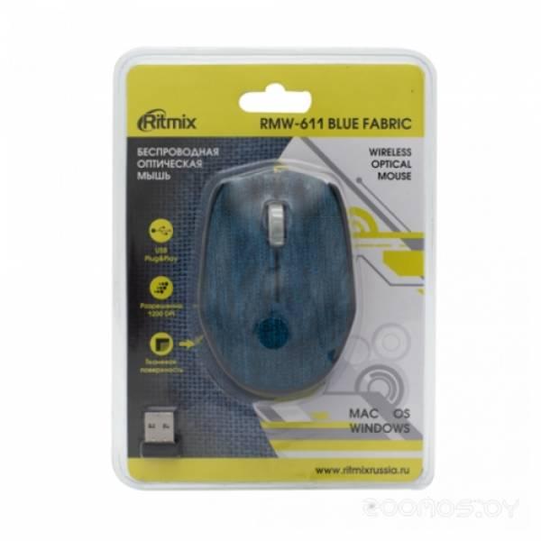 Мышь Ritmix RMW-611 fabric Blue USB - фото 4 - id-p225486100