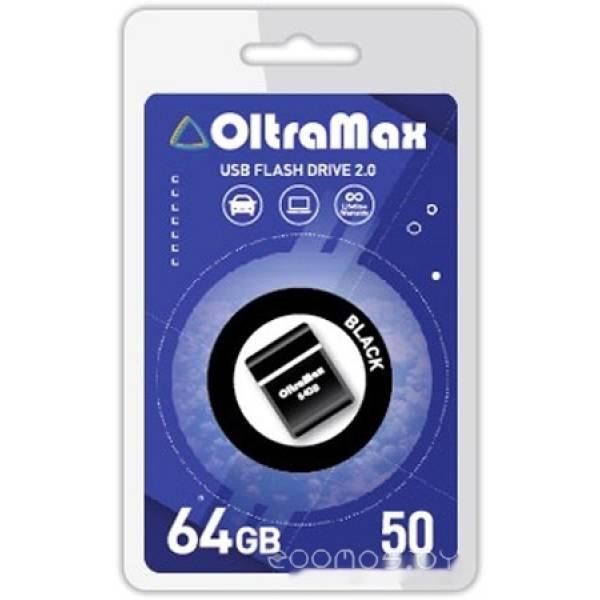 USB Flash OltraMax 50 64GB (черный) - фото 1 - id-p225486174