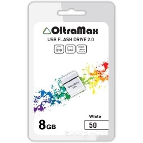 USB Flash OltraMax 50 8GB (белый) - фото 1 - id-p225486175