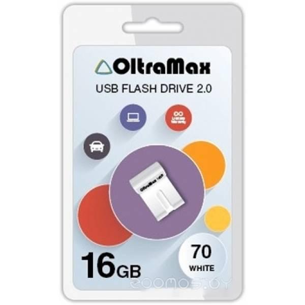 USB Flash OltraMax 70 16GB (белый) - фото 1 - id-p225486176