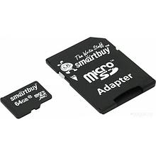 Карта памяти SmartBuy microSDXC SB64GBSDCL10-01LE 64GB (с адаптером)