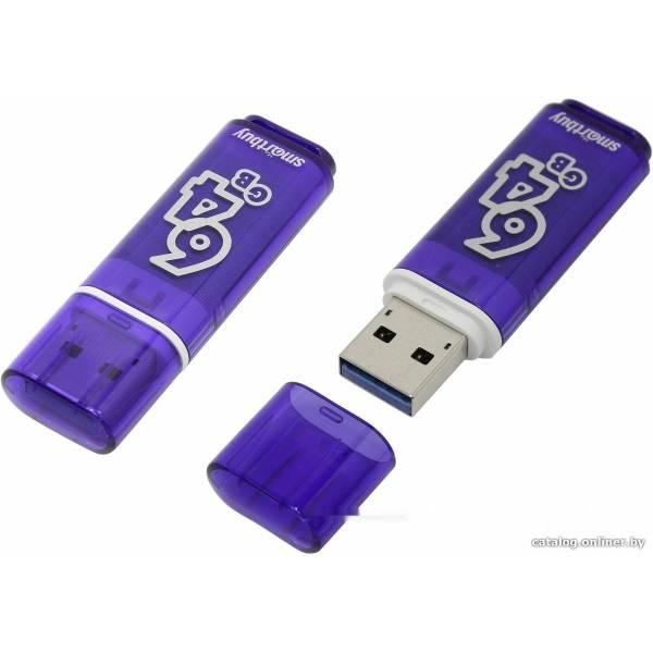 USB Flash SmartBuy Glossy Dark Blue 64GB [SB64GBGS-DB] - фото 1 - id-p225486481