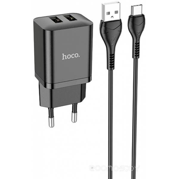 Сетевое зарядное Hoco N25 USB Type-C (черный) - фото 1 - id-p225486530
