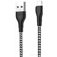 Кабель Borofone BX39 USB Type-A - Lightning (1 м, черный/белый)