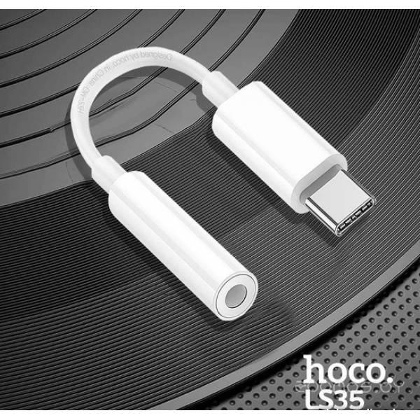 Адаптер Hoco LS35 USB Type-C - 3.5 jack (белый) - фото 6 - id-p225486567