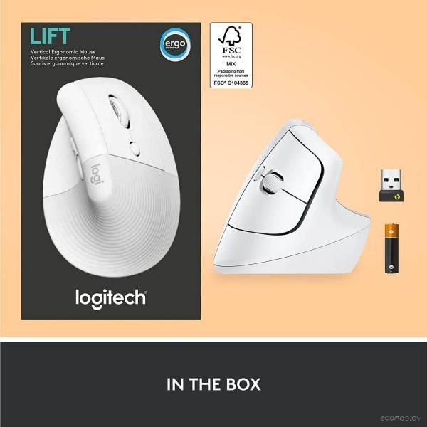 Вертикальная мышь Logitech Lift (белый) - фото 9 - id-p225494584