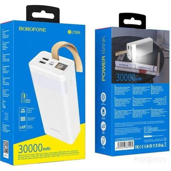 Портативное зарядное устройство Borofone BJ18A Coolmy 30000mAh (белый) - фото 3 - id-p225486720