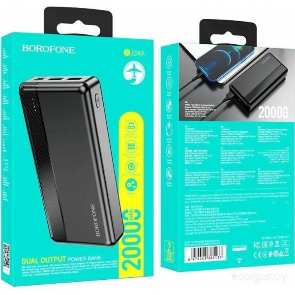 Портативное зарядное устройство Borofone BJ24A 20000mAh (черный) - фото 6 - id-p225486723