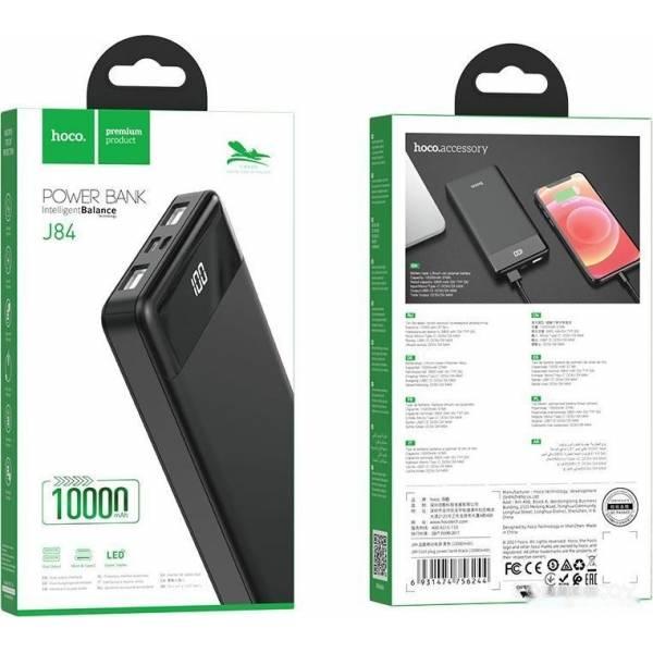 Портативное зарядное устройство Hoco J84 Cool plug 10000mAh (черный) - фото 5 - id-p225486745