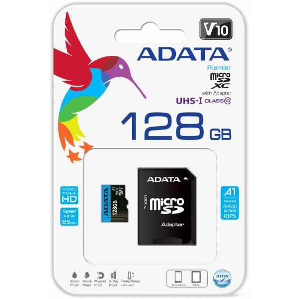 Карта памяти A-Data Premier AUSDX128GUICL10A1-RA1 microSDXC 128GB (с адаптером) - фото 4 - id-p225491865