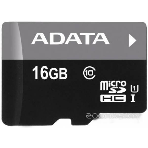 Карта памяти A-Data Premier microSDHC UHS-I U1 (10 Class) 16 Gb (AUSDH16GUICL10-RA1) - фото 1 - id-p225491866