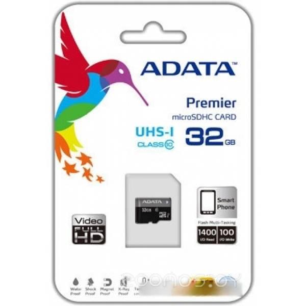 Карта памяти A-Data Premier microSDHC UHS-I U1 (10 Class) 32 Gb (AUSDH32GUICL10-RA1) - фото 2 - id-p225491867