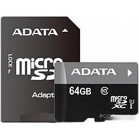 Карта памяти A-Data Premier microSDXC UHS-I U1 Class 10 64GB (AUSDX64GUICL10-RA1)