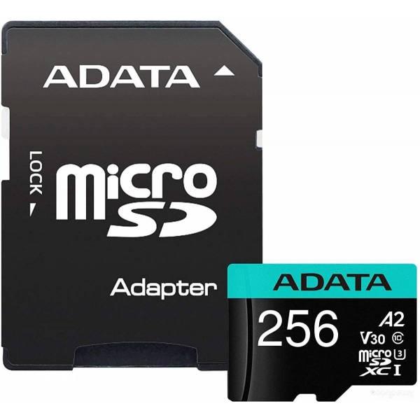 Карта памяти A-Data Premier Pro AUSDX256GUI3V30SA2-RA1 microSDXC 256GB (с адаптером) - фото 1 - id-p225491870