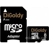 Карта памяти Digoldy microSDHC (Class 10) 8GB + адаптер [DG008GCSDHC10-AD]