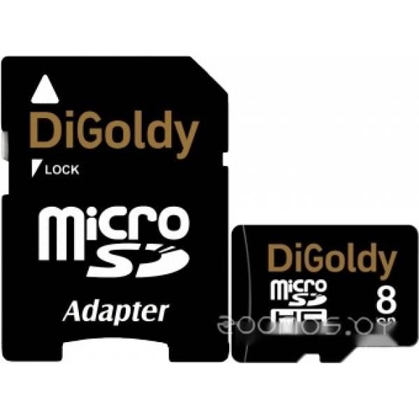 Карта памяти Digoldy microSDHC (Class 10) 8GB + адаптер [DG008GCSDHC10-AD] - фото 1 - id-p225491878