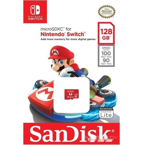 Карта памяти SanDisk For Nintendo Switch microSDXC SDSQXAO-128G-GN3ZN 128GB - фото 4 - id-p225491933