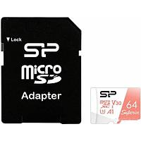 Карта памяти Silicon Power Superior A1 microSDXC SP064GBSTXDV3V20SP 64GB (с адаптером)