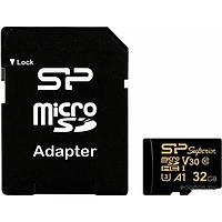 Карта памяти Silicon Power Superior Golden A1 microSDHC SP032GBSTHDV3V1GSP 32GB