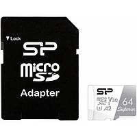 Карта памяти Silicon Power Superior microSDXC SP064GBSTXDA2V20SP 64GB (с адаптером)