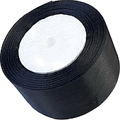 Лента атласная, 5 см*23 м, черный