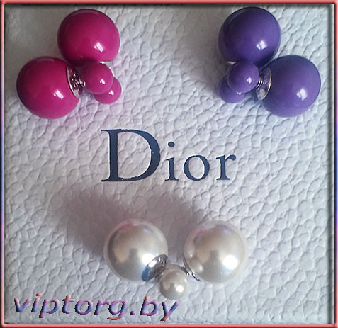 Серьги-пусеты Диор шарики. Mise en Dior . Модель 2 - фото 2 - id-p225498314