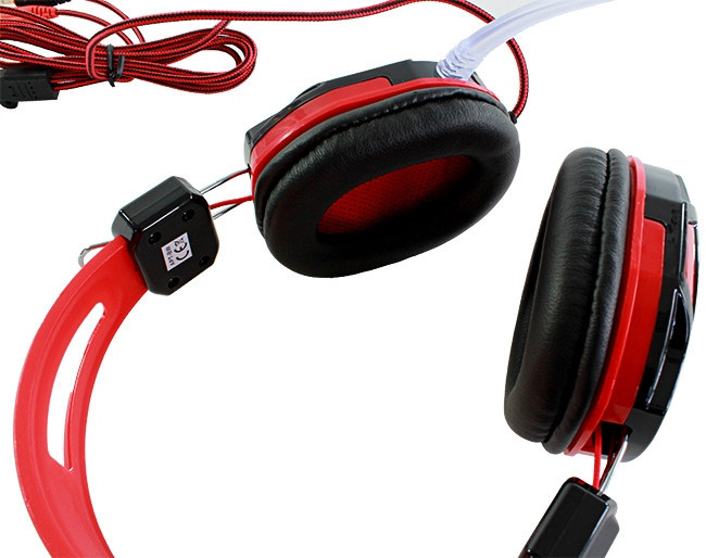 Игровые наушники с микрофоном,с усиленным кабелем SiPL Red - фото 4 - id-p225499353