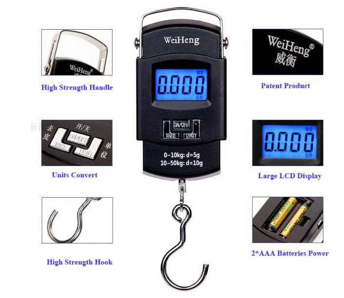 Электронные весы Portable Electronic Scale WH-A08 до 50 кг - фото 4 - id-p225499371
