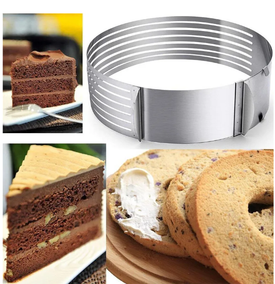 Раздвижное кольцо для торта или салата Cake Ring 16-30 см с прорезями - фото 6 - id-p225499478