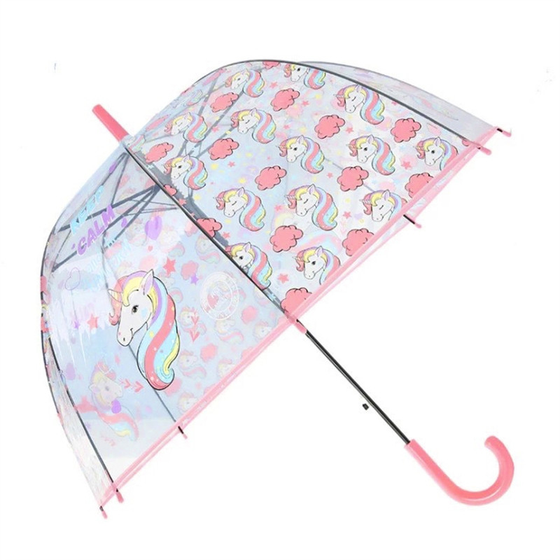 Зонт прозрачный «ЕДИНОРОГ» розовый - фото 3 - id-p225499483
