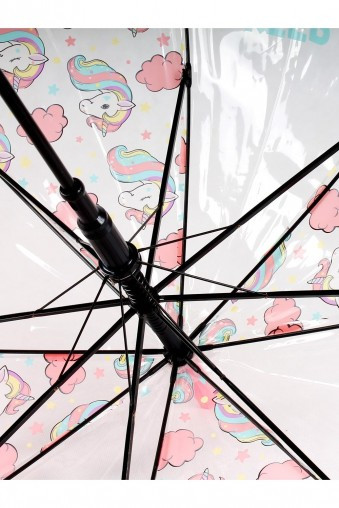 Зонт прозрачный «ЕДИНОРОГ» розовый - фото 4 - id-p225499483