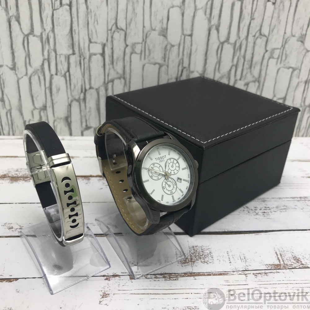 Подарочный набор мужские кварцевые часы + браслет разные модели! - фото 3 - id-p225500407