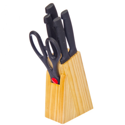 Набор ножей 5 предметов в деревянной подставке - фото 1 - id-p225499573
