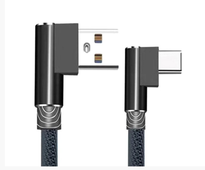 Кабель нейлоновый для зарядки USB -Type C 90 градусов SIPL - фото 2 - id-p225500476