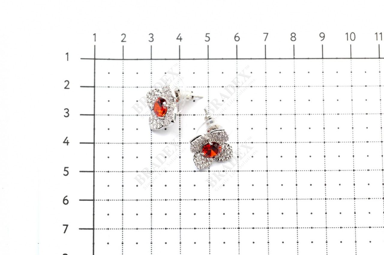 Серьги «Красный цветок» - фото 2 - id-p225498578