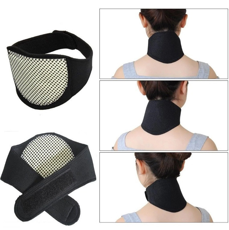 Шейный бандаж с магнитами Self heating neck guard band Черный - фото 1 - id-p225499644