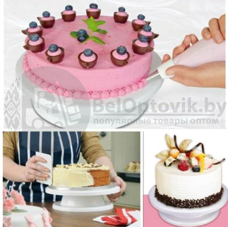 Подставка, тортница для торта вращающаяся Sweet Cake, диаметр 28 см - фото 8 - id-p225501397