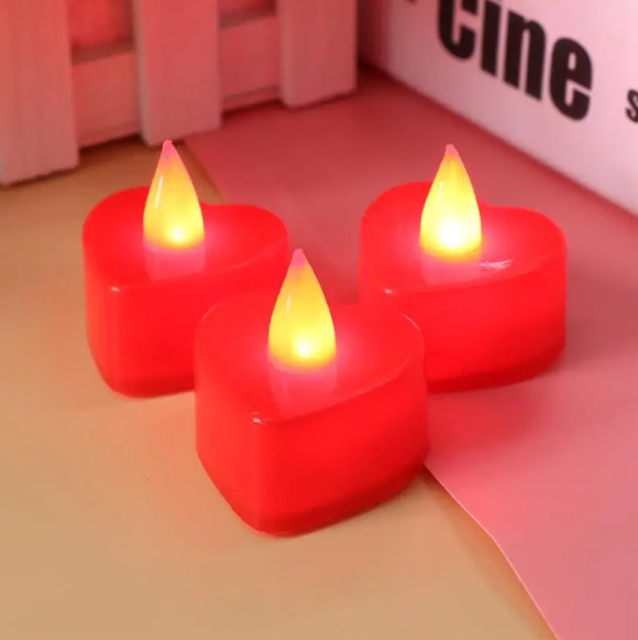 Набор декоративных свечек 3,8х4 см, 4 шт, с батарейкой - фото 4 - id-p225501402