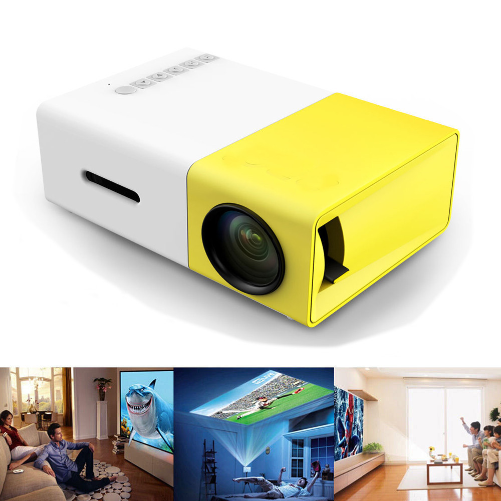 LED Projector портативный переносной проектор светодиодный Aao YG300 (домашний кинотеатр) - фото 3 - id-p225501408