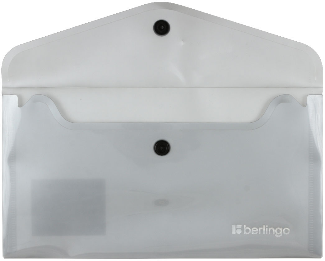 Папка-конверт пластиковая на кнопке Berlingo Metallic С6 (А6) толщина пластика 0,20 мм, серый металлик - фото 1 - id-p225412838
