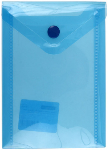 Папка-конверт пластиковая на кнопке OfficeSpace А6 толщина пластика 0,15 мм, прозрачная синяя - фото 2 - id-p225433710