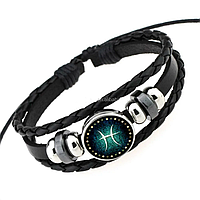 Светящийся кожаный браслет знак Близнецы, серии зодиак Zodiak