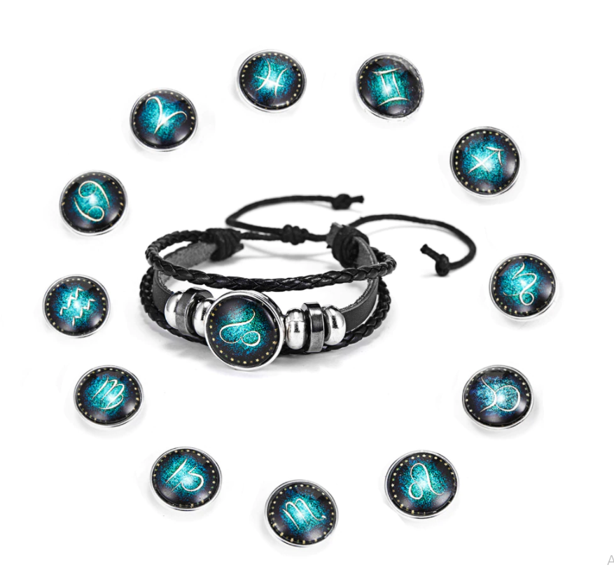 Светящийся кожаный браслет знак Близнецы, серии зодиак Zodiak - фото 3 - id-p225499695