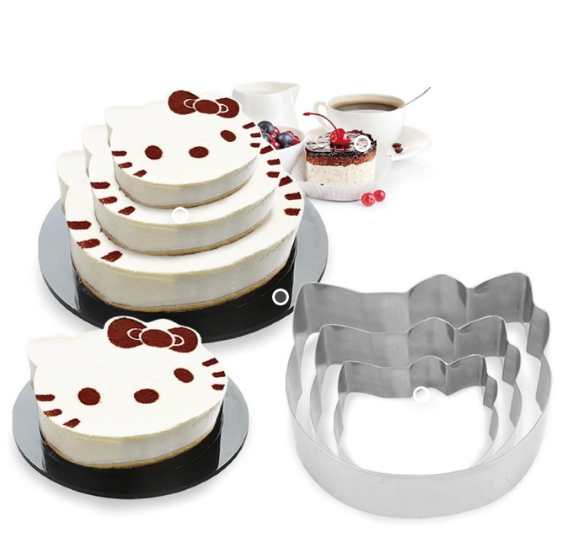 Формы из нержавеющей стали (кольцо для торта) Cake Baking Tool (3 шт) КИТТИ Kitty - фото 1 - id-p225502377
