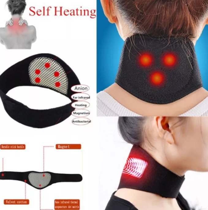 Шейный бандаж с магнитами Self heating neck guard band Черный - фото 5 - id-p225498693