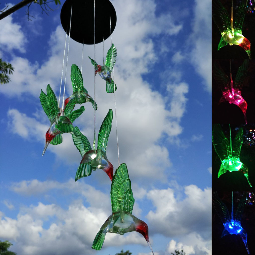 Фонарь садовый "Колибри" св/диодный RGB подвесной на солнечной батарее - фото 2 - id-p225500641