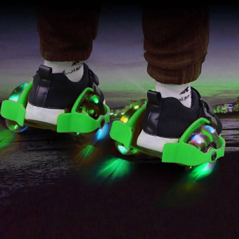 Ролики на обувь светящиеся (ролики на пятку) с подсветкой колес Small Whirlwind Pulley безразмерные - фото 5 - id-p225499778